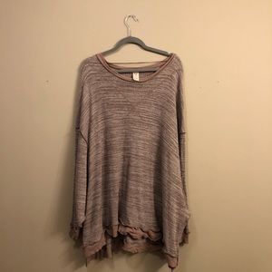 WE THE FREE // Oversized Pink Thermal Top